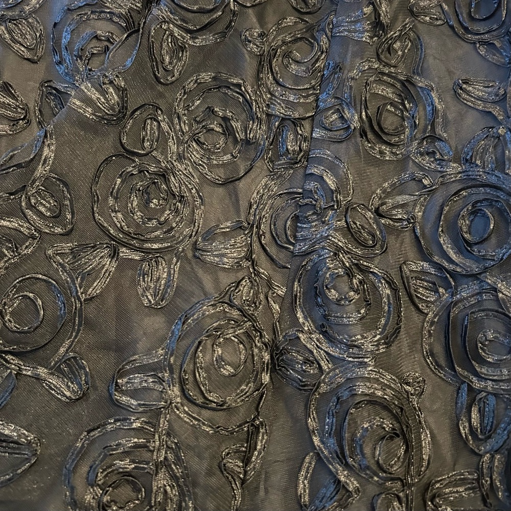 NWT Adrianna Papell Pleated Bodice Ribbon Rosette Cocktail Dress SZ 10 Black - Picture 2 of 7